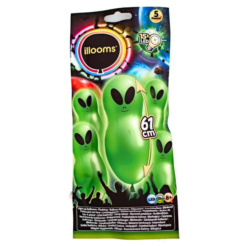 LED-ballonger Alien 5-pack