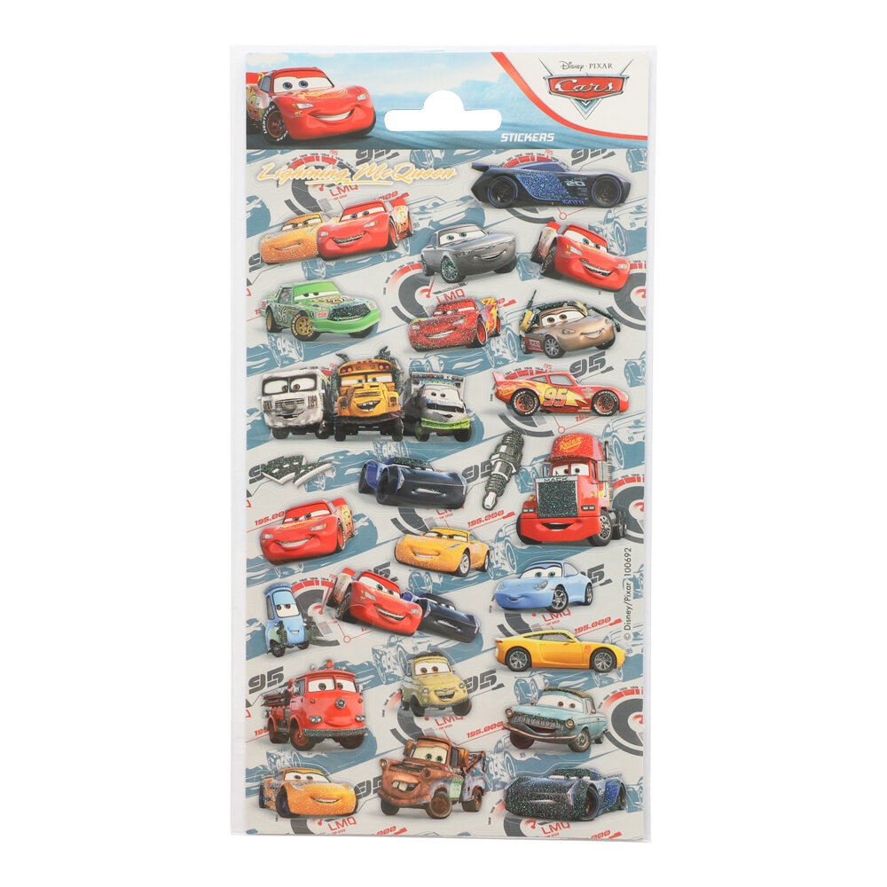 Disney Bilar Glittriga Klistermärken 24-pack