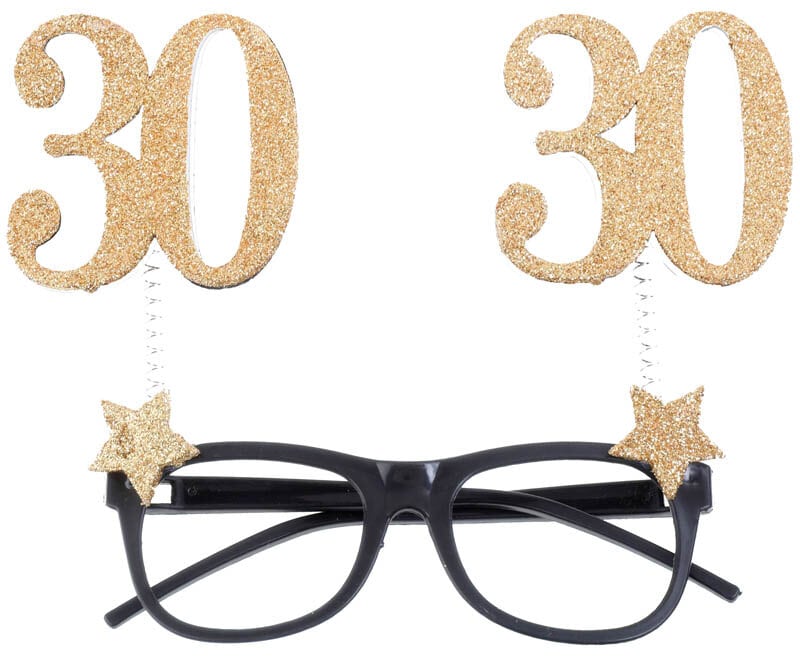 Partyglasögon Guldglittriga 30 år