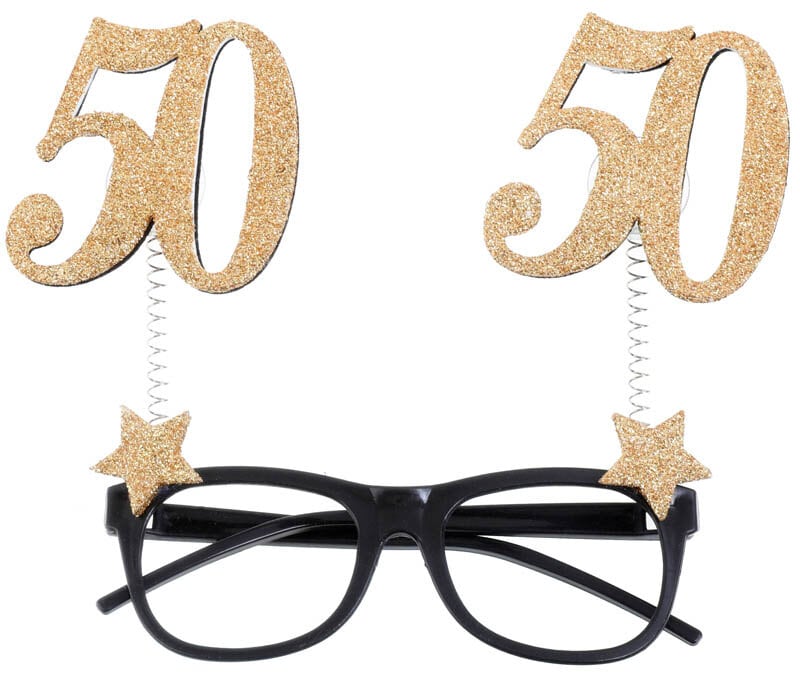 Partyglasögon Guldglittriga 50 år
