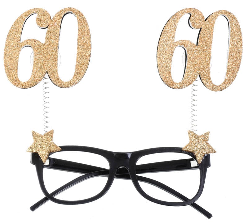 Partyglasögon Guldglittriga 60 år