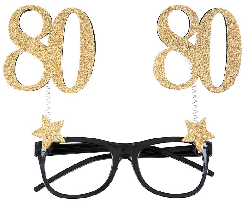Partyglasögon Guldglittriga 80 år
