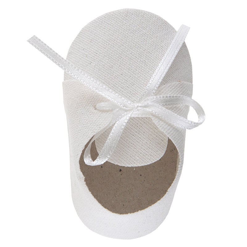 Babyshower - Gåvoaskar vita skor 4-pack