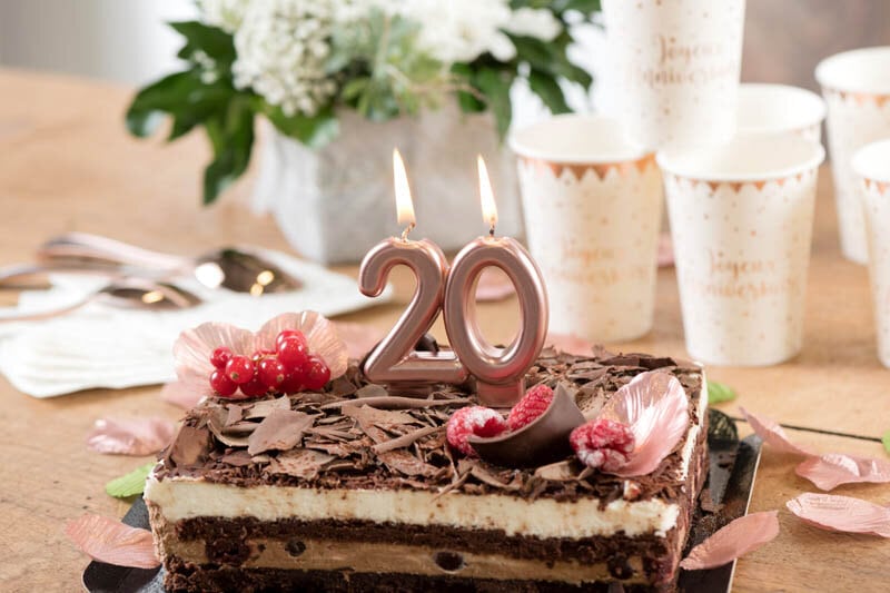Tårtljus i Roséguld 20 år