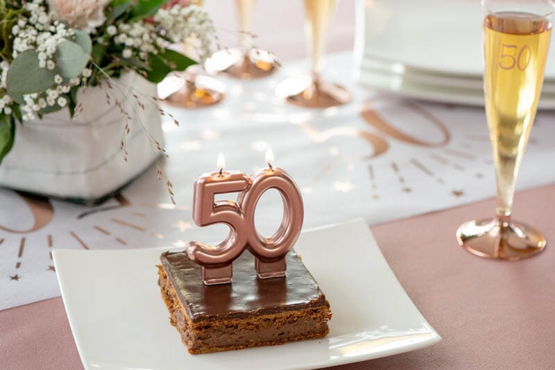 Tårtljus i Roséguld 50 år