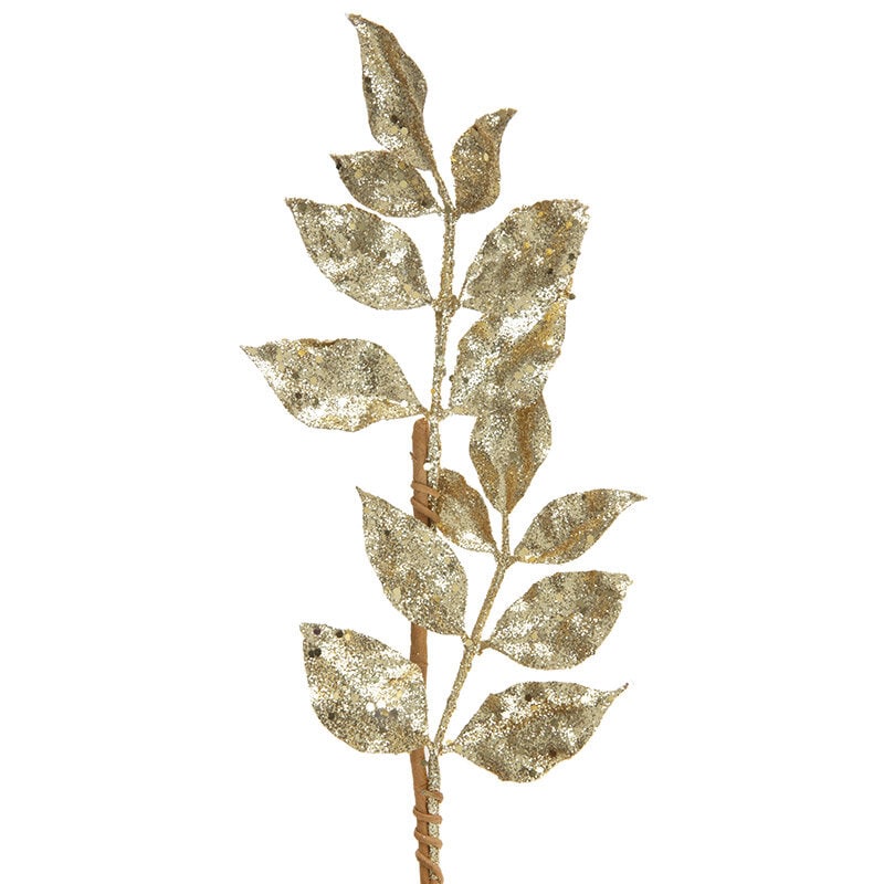 Glittrande bladverk - Guld 80 cm