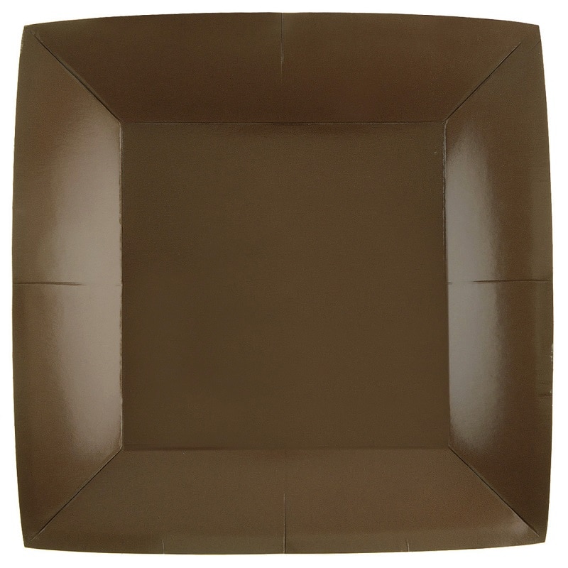 Papptallrikar Fyrkantiga 23 cm - Bruna 10-pack