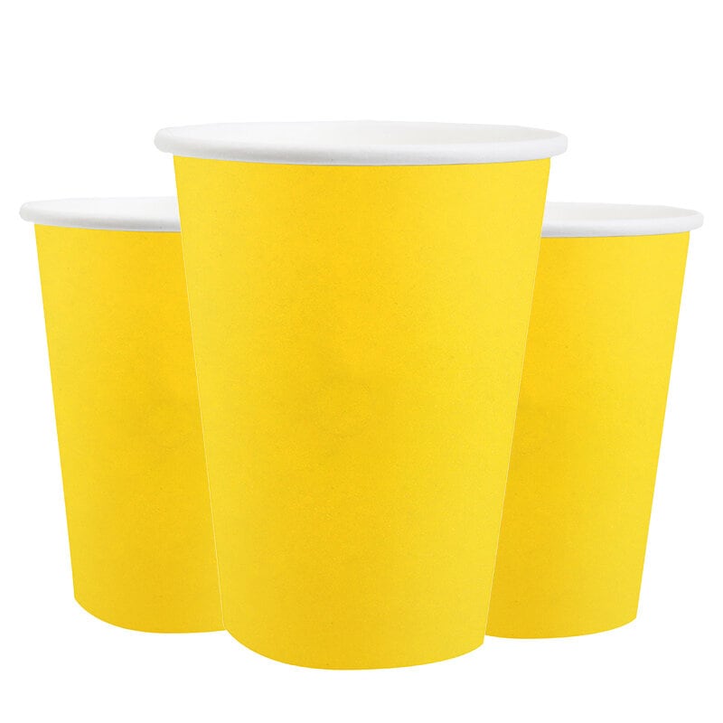 Pappmuggar 250 ml - Gula 10-pack