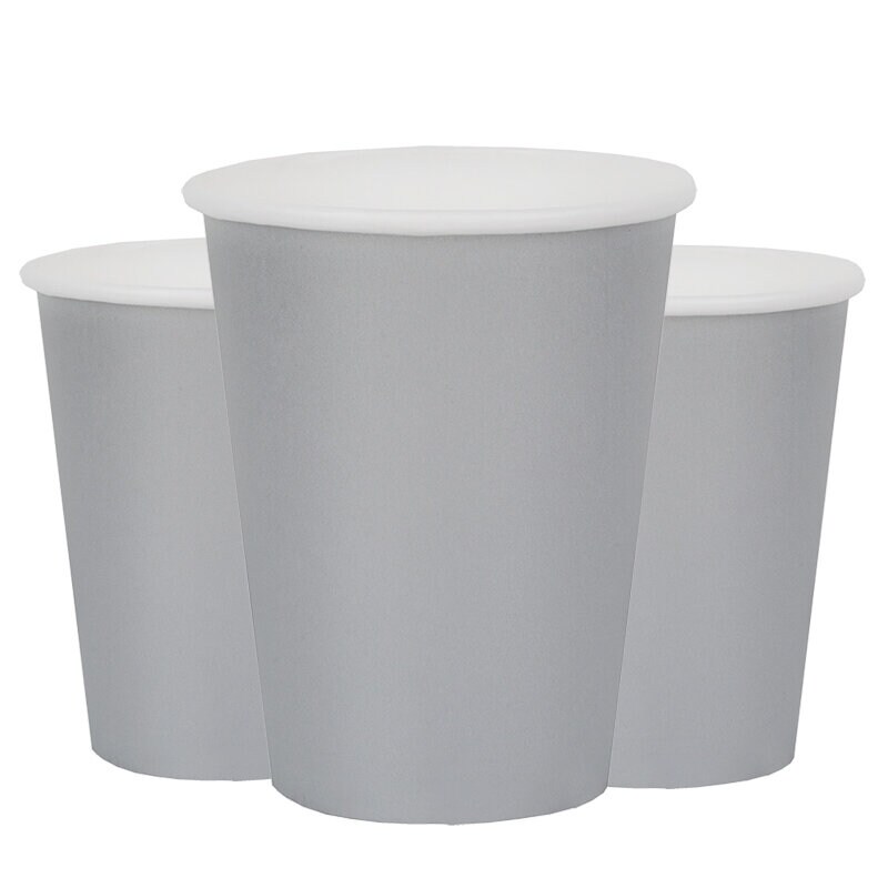 Pappmuggar 250 ml - Silver 10-pack