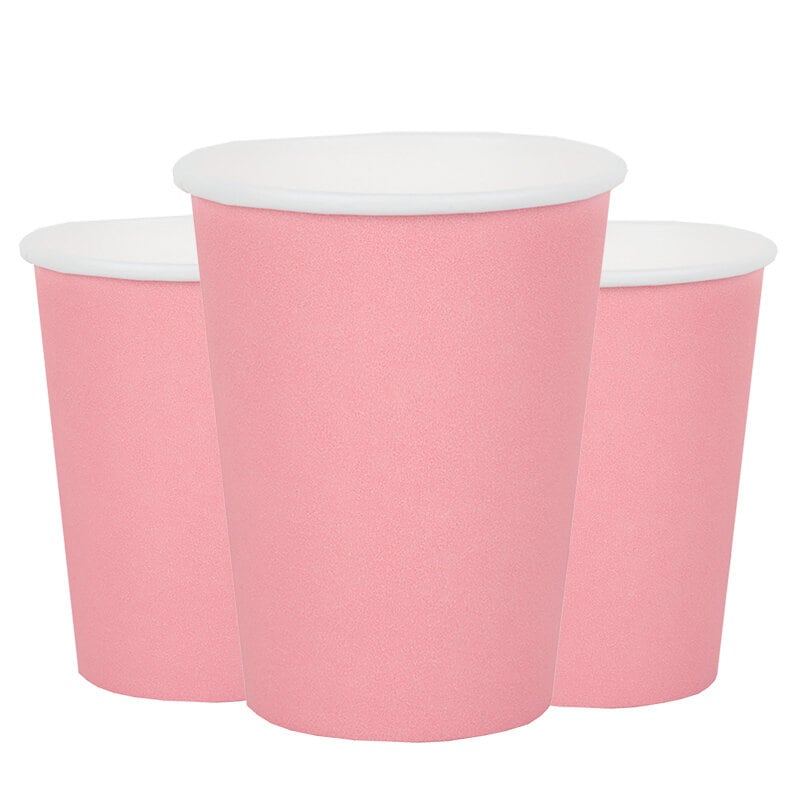 Pappmuggar 250 ml - Ljusrosa 10-pack
