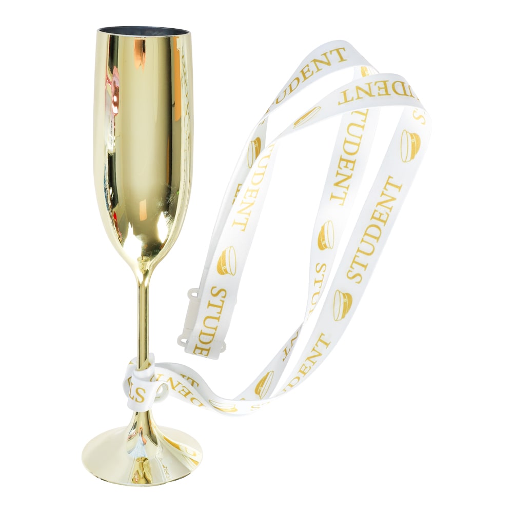 Champagneglas Student med Guldband