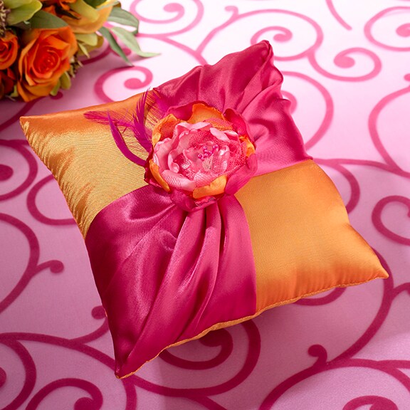 Ringkudde - Cerise och Orange 20 x 20 cm