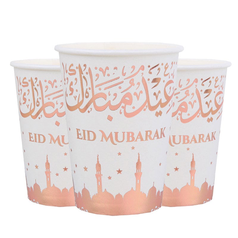 Eid Mubarak - Pappmuggar roséguld 10-pack