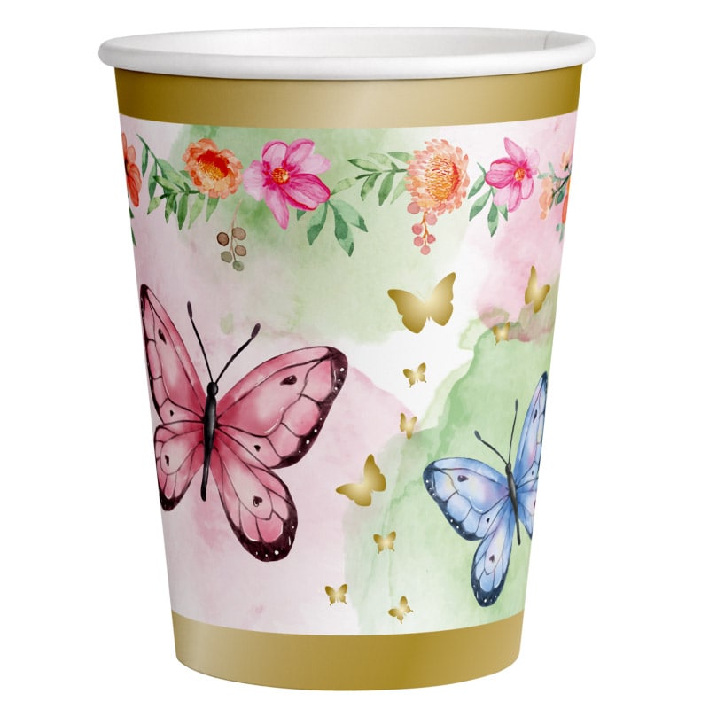 Butterfly Shimmer - Pappmuggar 8-pack