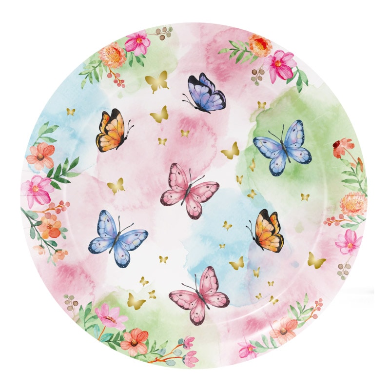 Butterfly Shimmer - Tallrikar, 18 cm 8-pack