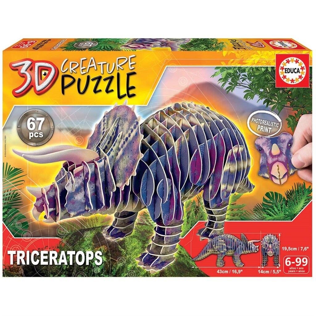 Educa 3D Pussel - Triceratops 67 bitar