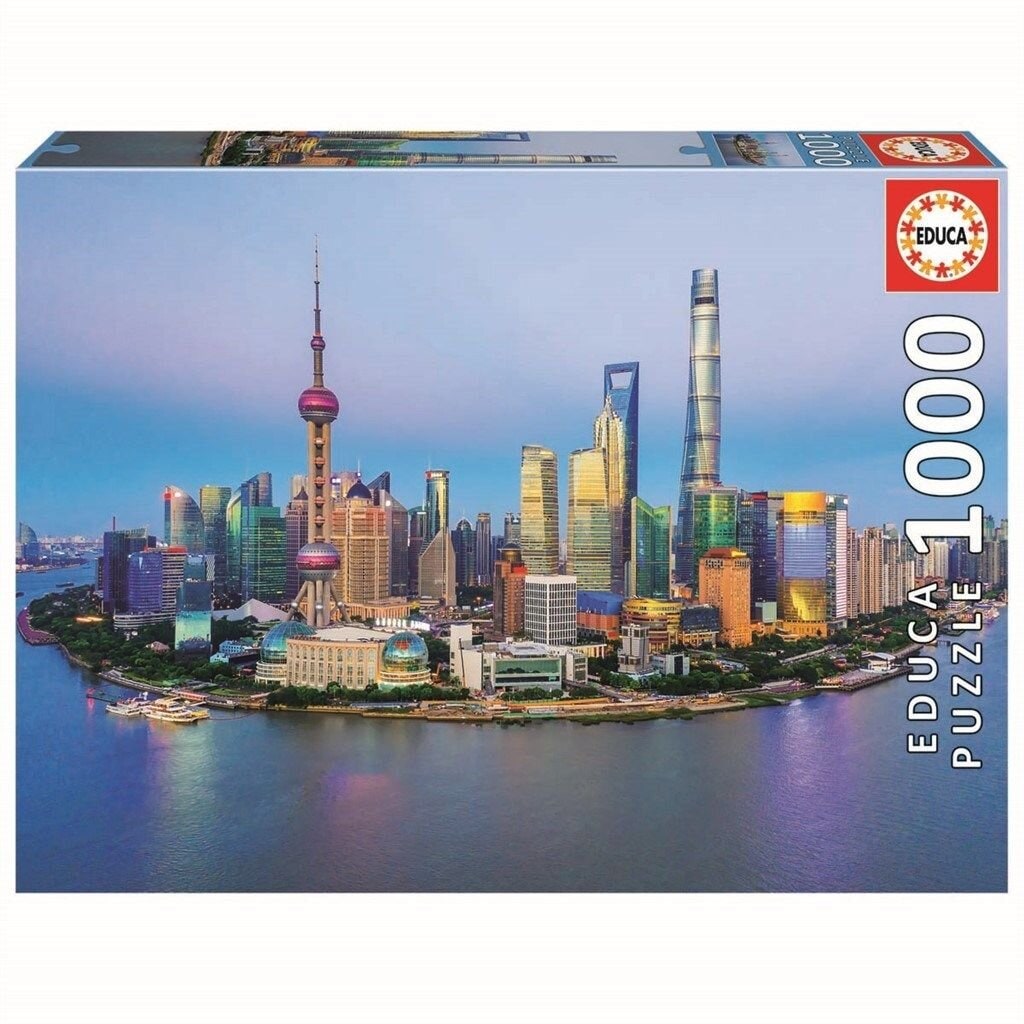 Educa Pussel - Shanghai Skyline vid soluppgång 1000 bitar