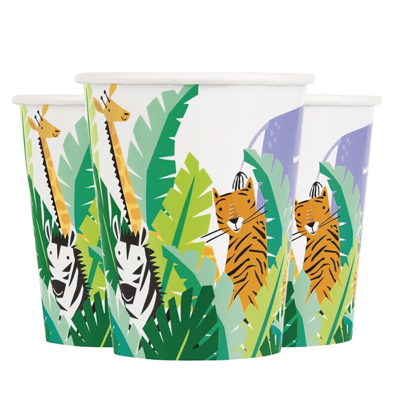 Safari Animal - Pappmuggar 8-pack