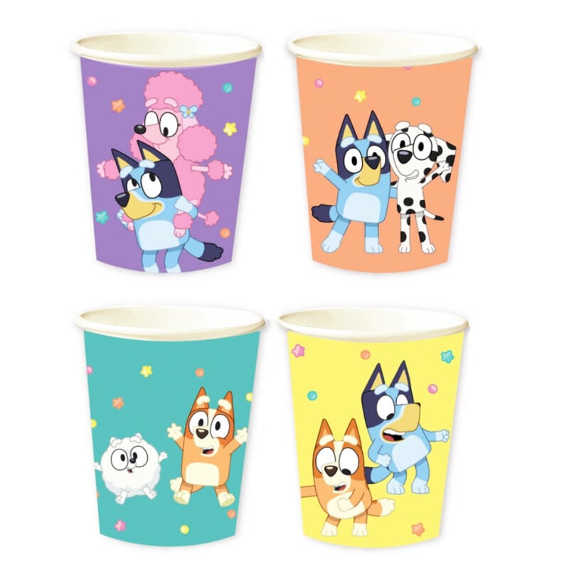 Bluey Party Pappmuggar 8-pack