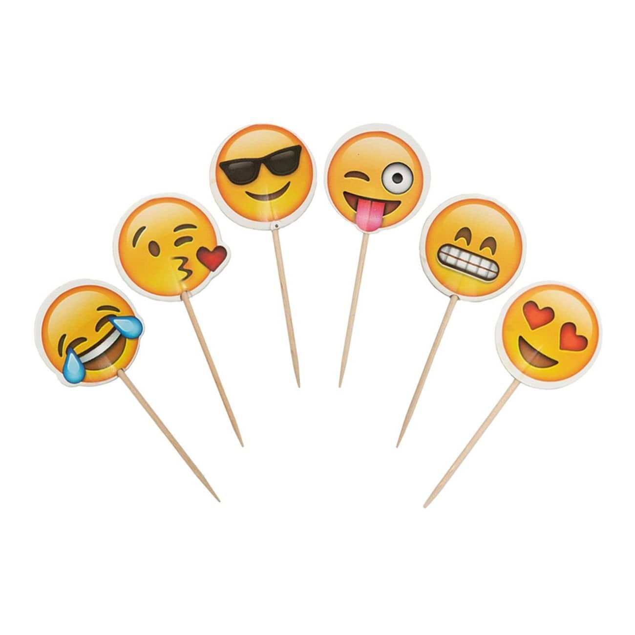 Cake Toppers - Emoji 24-pack