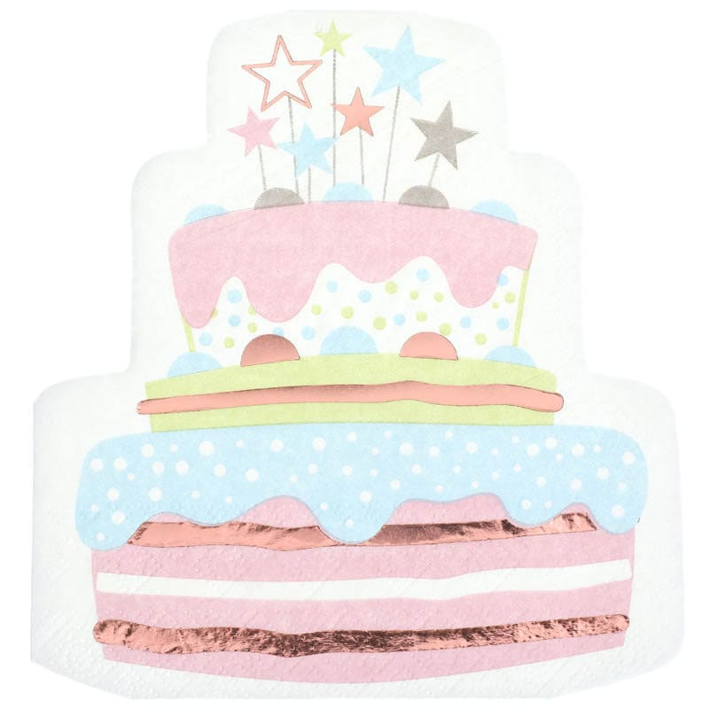 Birthday Cake Rosegold - Servetter 10-pack