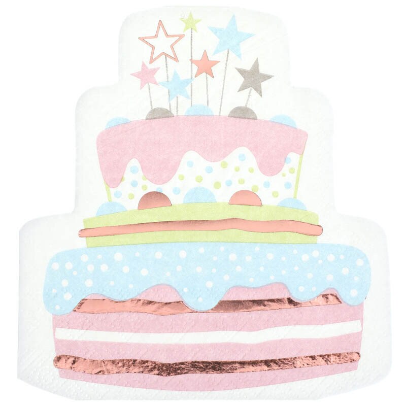 Birthday Cake Rosegold - Servetter 10-pack