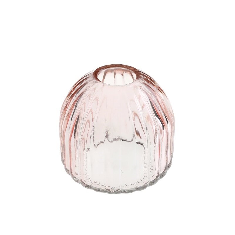 Rosa runda glasvaser 8 cm i 12-pack