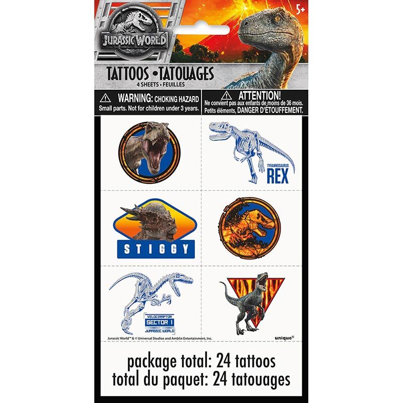 Jurassic World - Tatueringar 24-pack