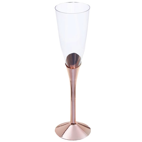Champagneglas av plast med roséguldfot 6-pack