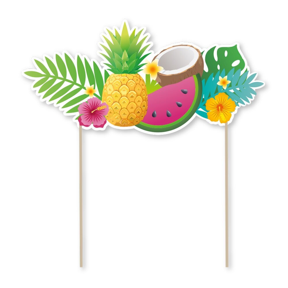 Tårtdekoration Tropiska frukter 16 cm