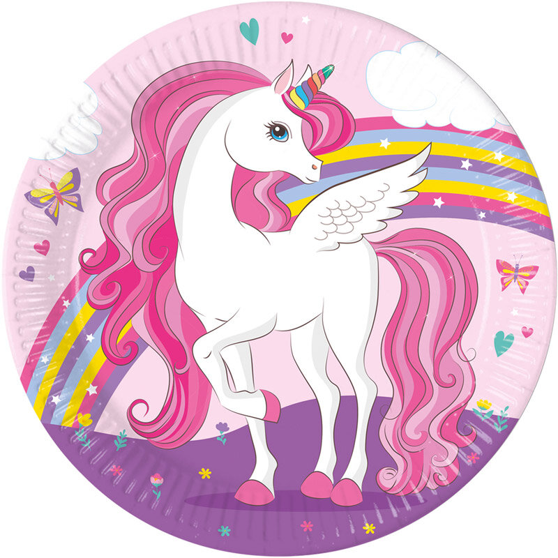 Unicorn Rainbow - Tallrikar 8-pack