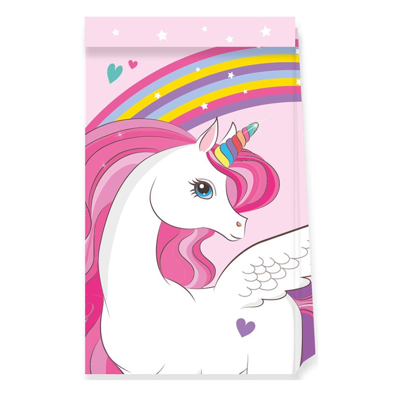 Unicorn Rainbow - Kalaspåsar av papper 4-pack