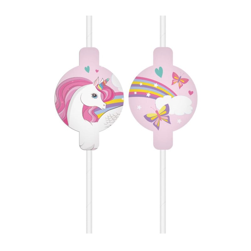 Unicorn Rainbow - Pappsugrör 4-pack