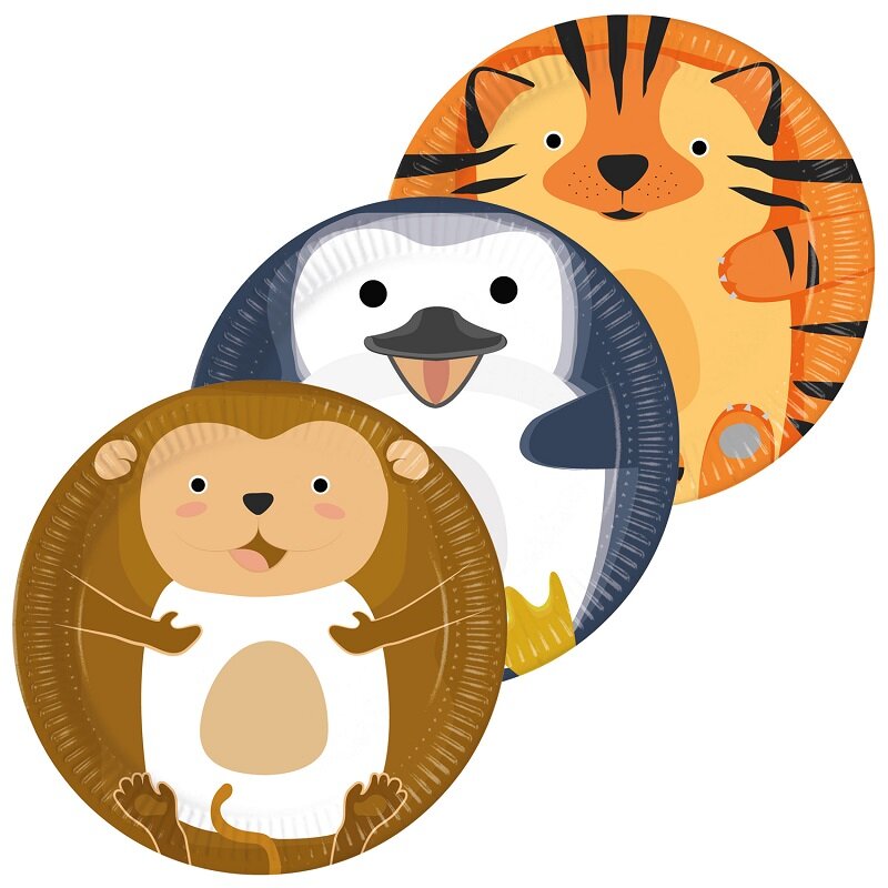 Zoo Animals - Tallrikar 8-pack