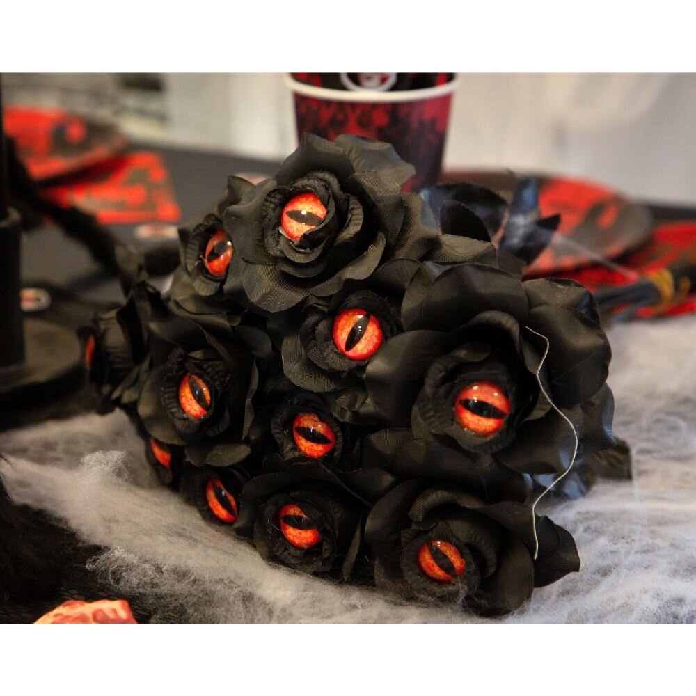 Halloweendekoration Svart Ros 43 cm