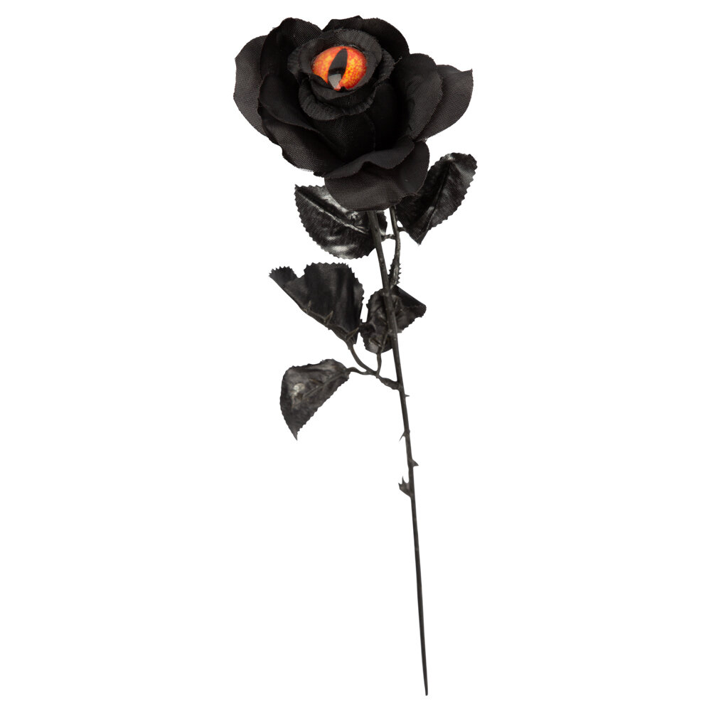 Halloweendekoration Svart Ros 43 cm