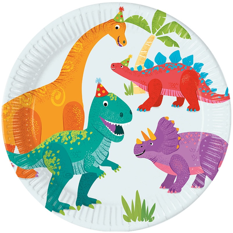 Dino Party Tallrikar 8-pack
