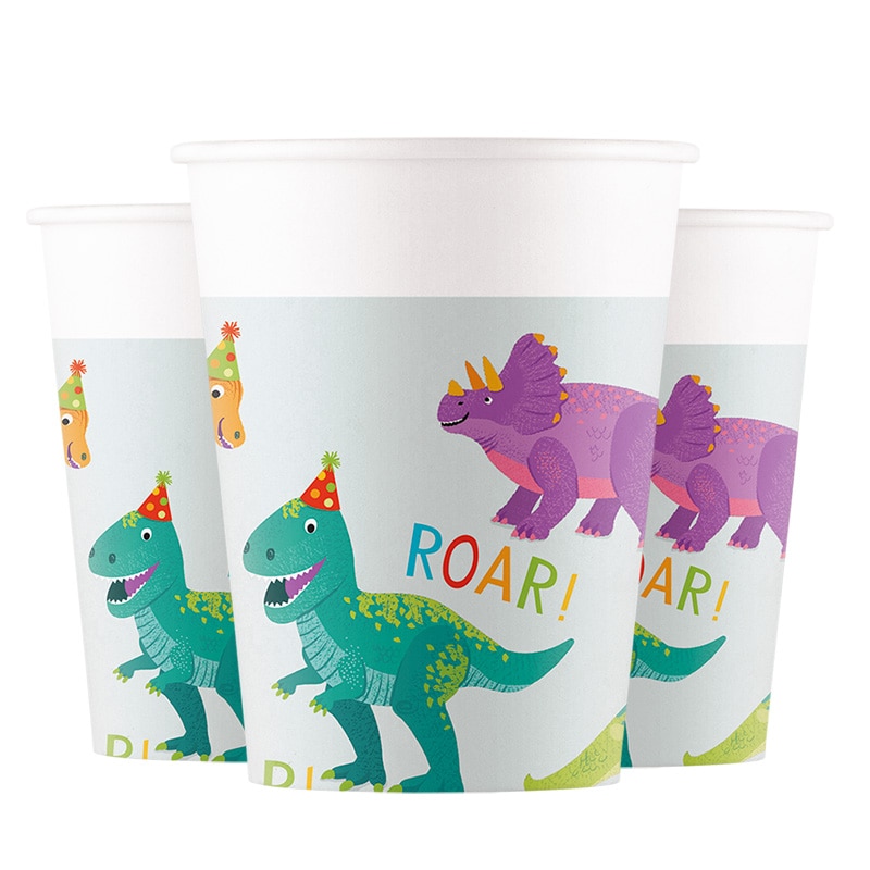 Dino Party Pappmuggar 8-pack