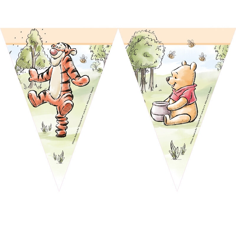 Nalle Puh Flaggirlang av papper 230 cm