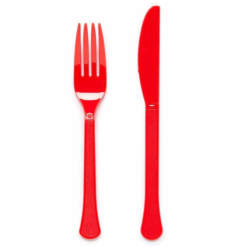 Plastbestick Röda 24-pack