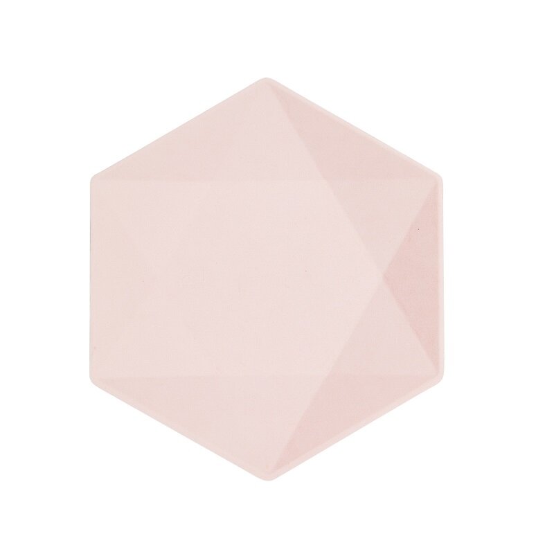 Tallrikar Decor Premium Hexagon 21 cm Rosa 6-pack