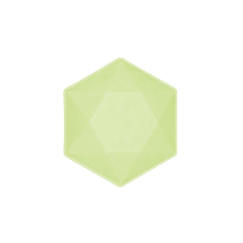 Skål Decor Premium Hexagon 16 cm Grön 6-pack