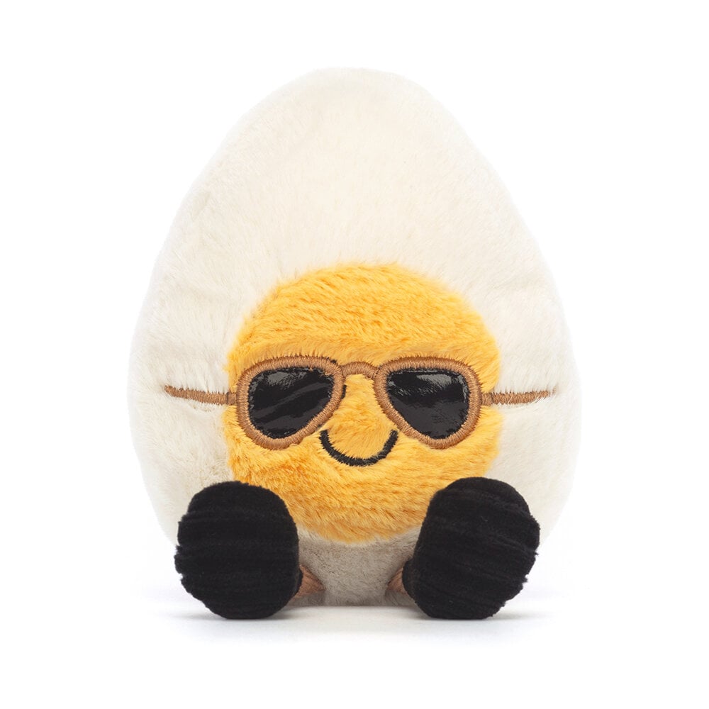 Jellycat - Litet kokt ägg med solglasögon 14 cm