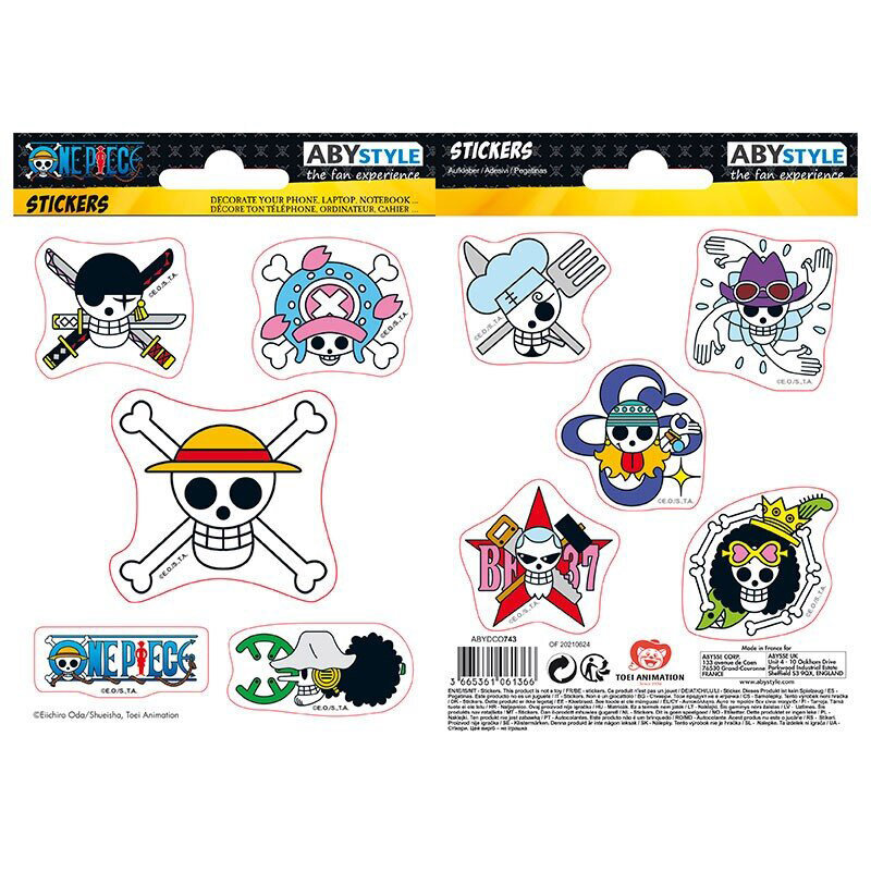 One Piece - Klistermärken Straw Hat Crew 10-pack
