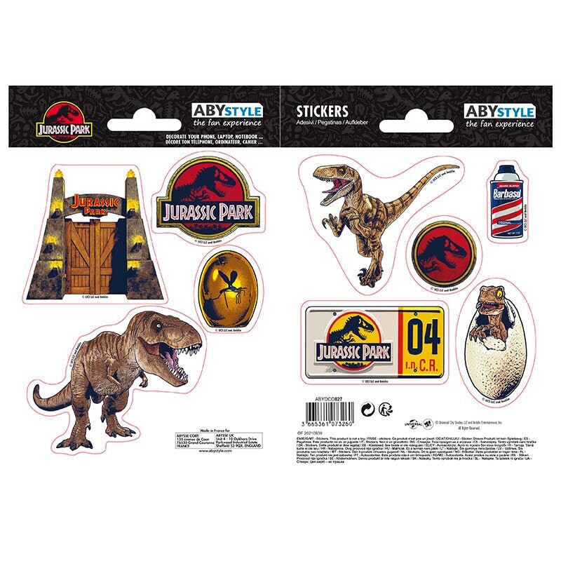 Jurassic Park - Klistermärken 9-pack