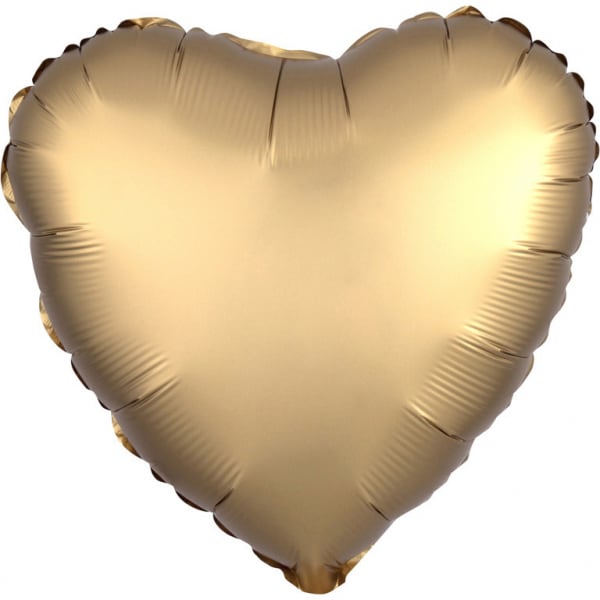 Hjärtformad folieballong Satine Luxe guld