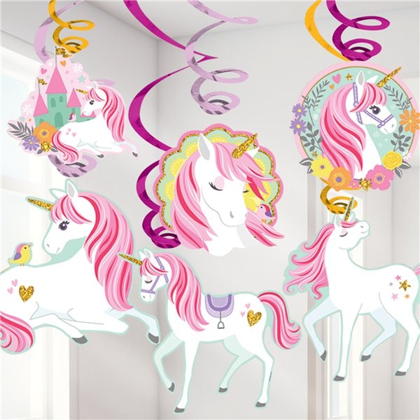 Magical Unicorn - Hängande Swirl Dekorationer