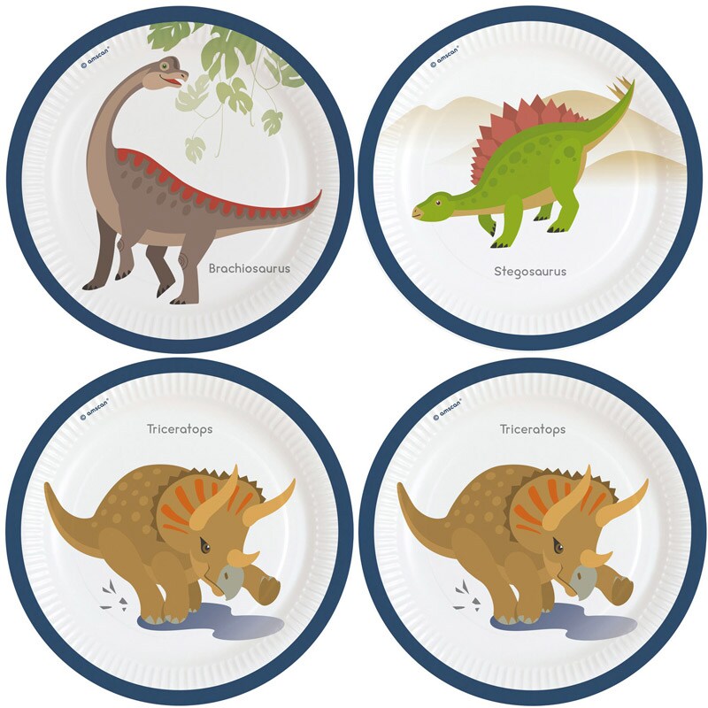 Happy Dinosaur - Tallrikar 8-pack