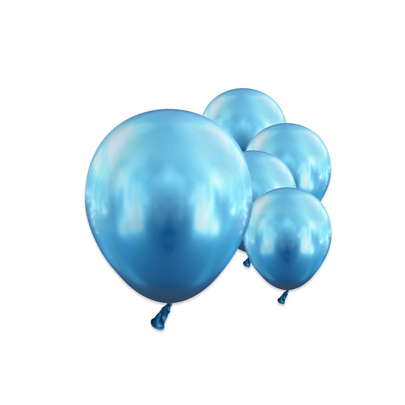 Premium Latexballonger Blå Chrome 13 cm 25-pack