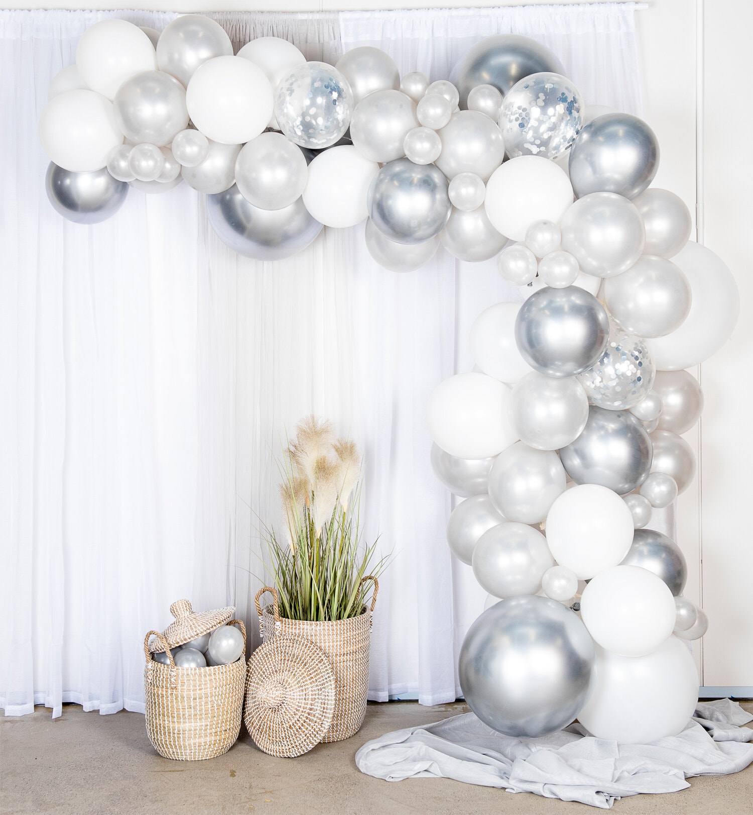 DIY Ballongbåge Silver Chrome